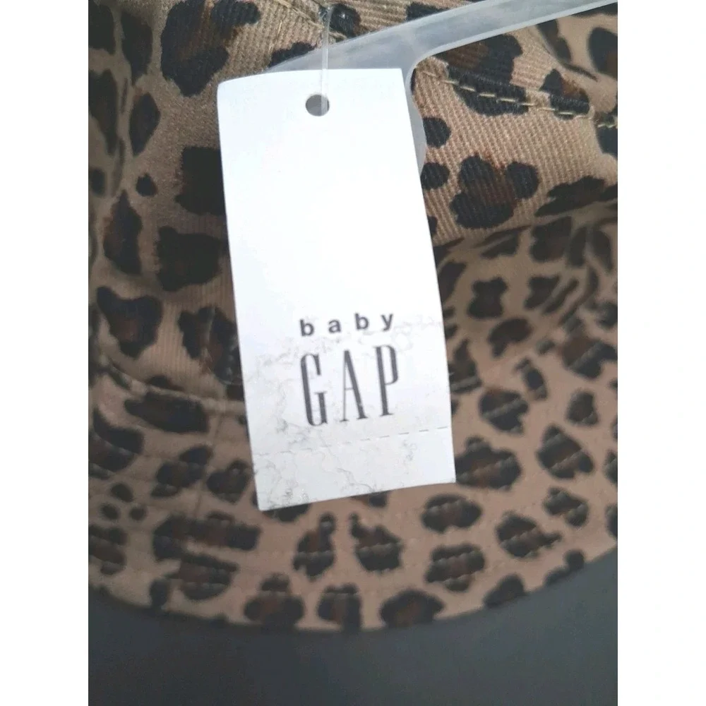 Baby Gap 6-12 Months Leopard Bucket Hat 100% Cotton Shell w/ Courderoy Lining